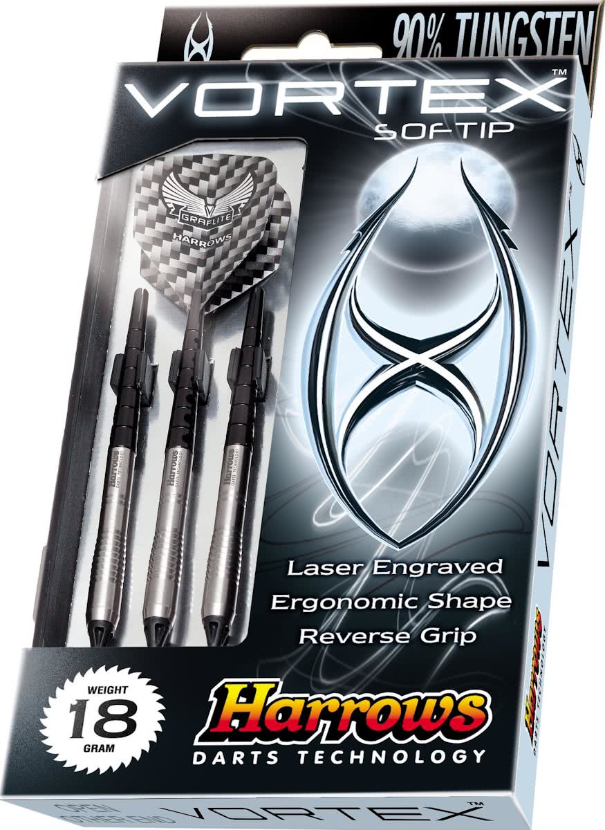 Harrows Vortex 90% Tungsten Softtip 16 Gr-A - Dartpijlen