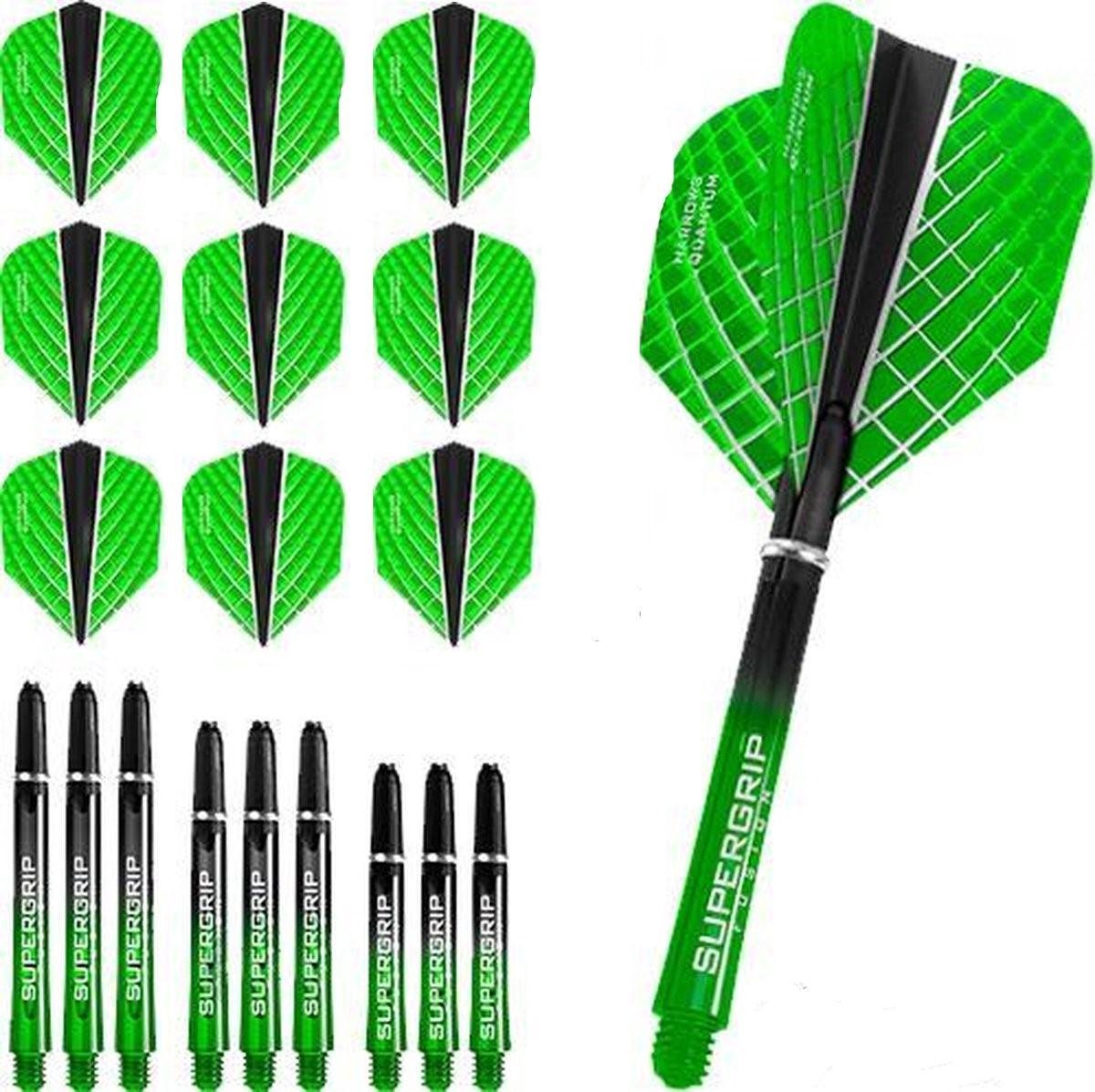 Harrows quantum 3 sets flights - 3 sets shafts groen zwart