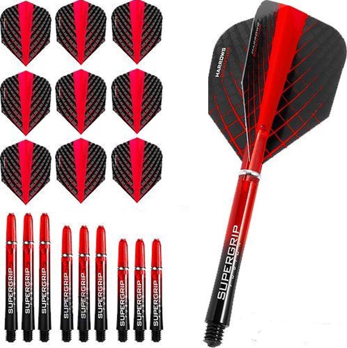 Harrows quantum 3 sets flights - 3 sets shafts zwart rood