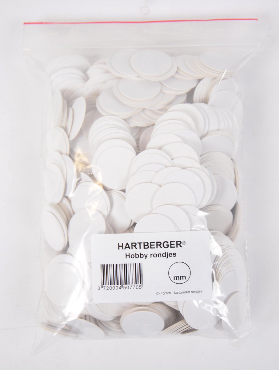   Hobby rondjes – 250 gram - diameter: 25 mm - DIY hobby knutsel karton rondjes - ook geschikt als labels kraftpapier