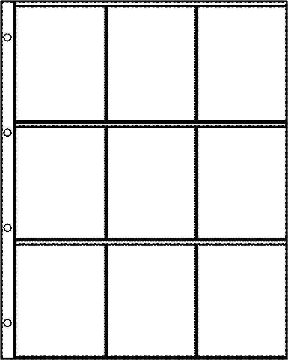 Hartberger Systeemblad S-3x3 met 9 vakken ( 74 x 97 mm ) 5 stuks insteekhoezen - insteekbladen voor de verzamelaar!