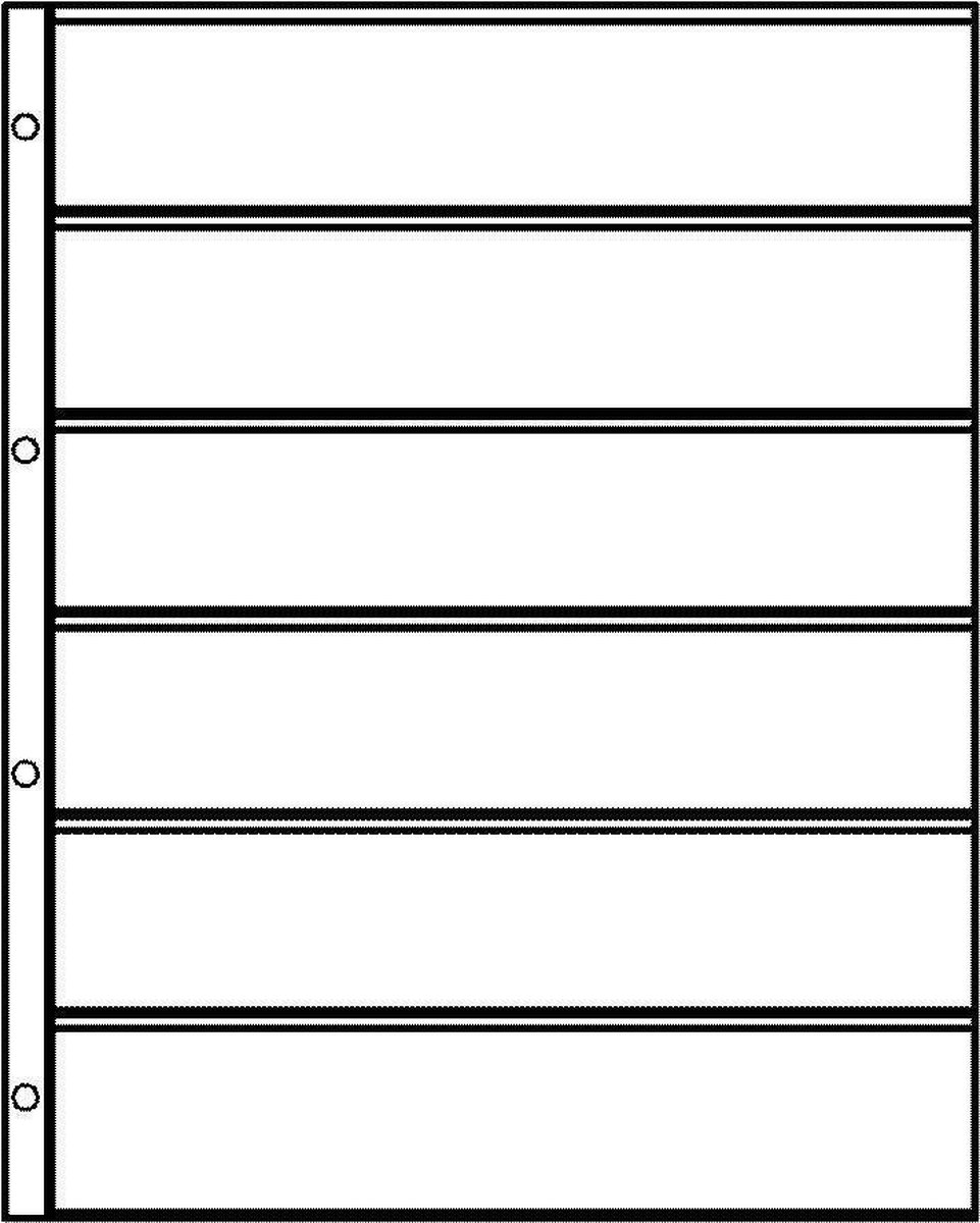 Hartberger Systeemblad S6 met 6 vakken ( 226 x 49 mm) 5 stuks insteekhoezen insteekbladen voor de verzamelaar!