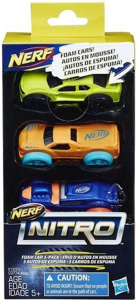 NERF Foam autos per 3 verpakt