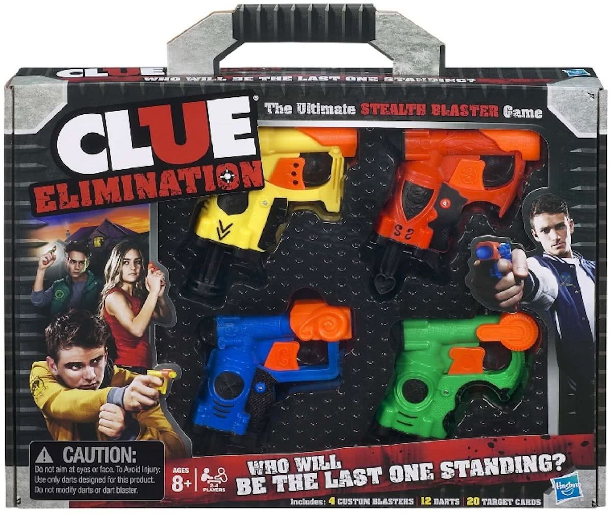 Hasbro Nerf Clue Elimination Game - 4 Pistolen