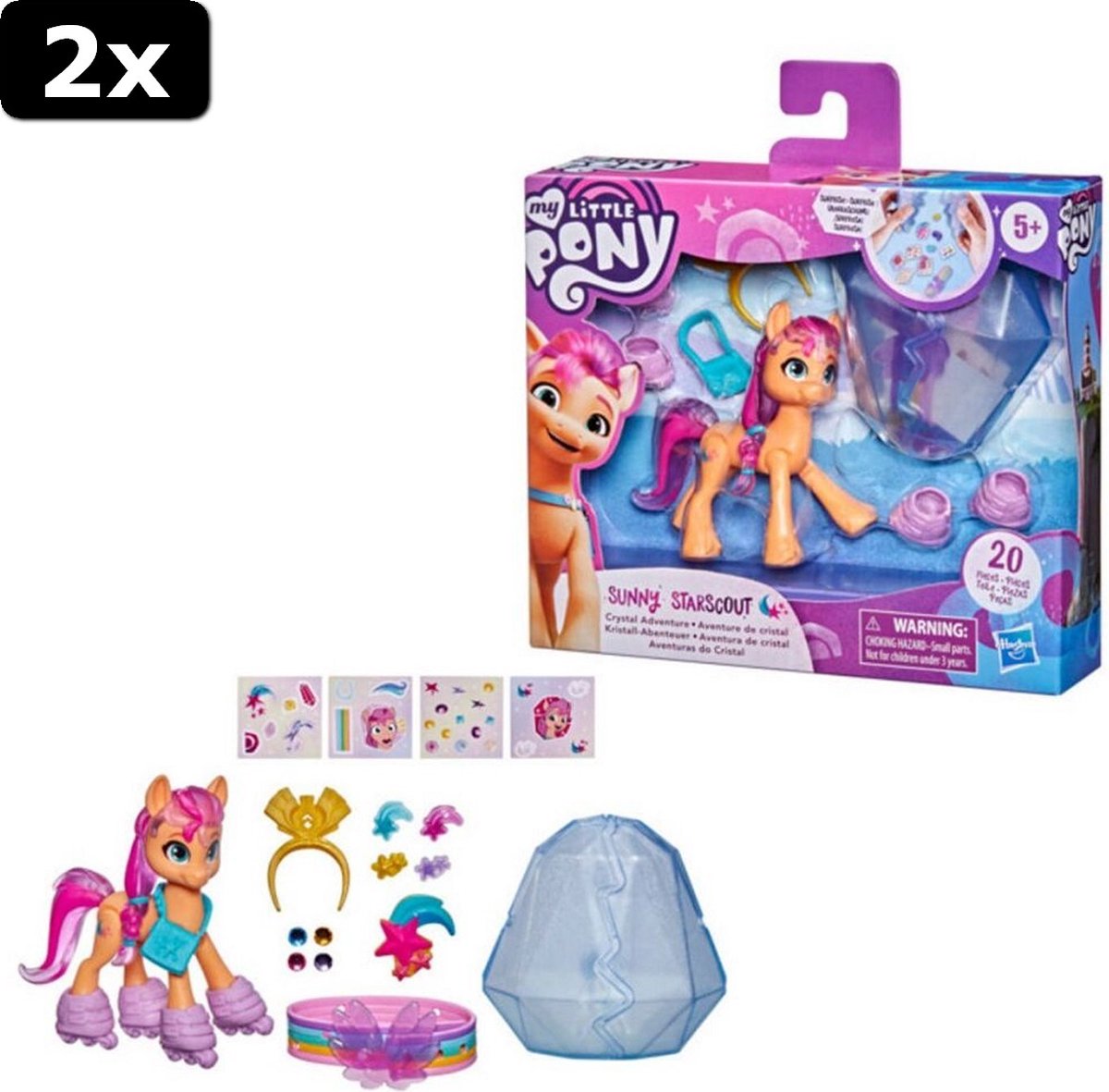 2x My Little Pony Film Kristal Avonturen Ponies 20-delig