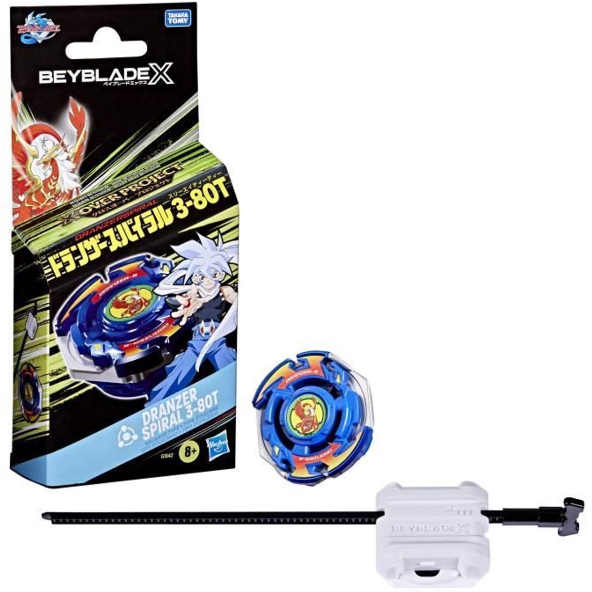 Beyblade X Starter Pack X-Over Project Dranzer Spiral 3-80T - balanstype top en launcher - vanaf 8 jaar