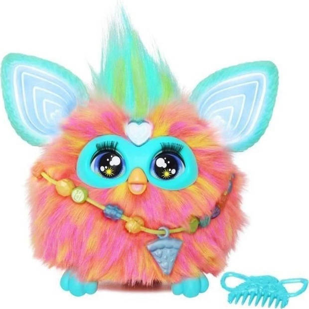 Coral Furby, 15 accessoires, interactief knuffeltje voor meisjes en jongens, stemgestuurde animatronic, vanaf 6 jaar