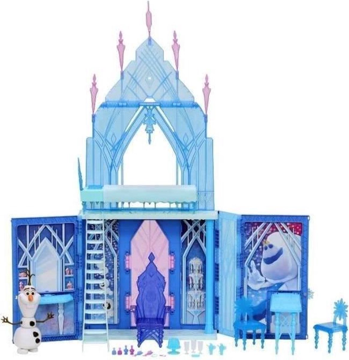 Disney Frozen 2, Elsas ijspaleis met Elsa en Olaf-poppen, kinderkasteelset