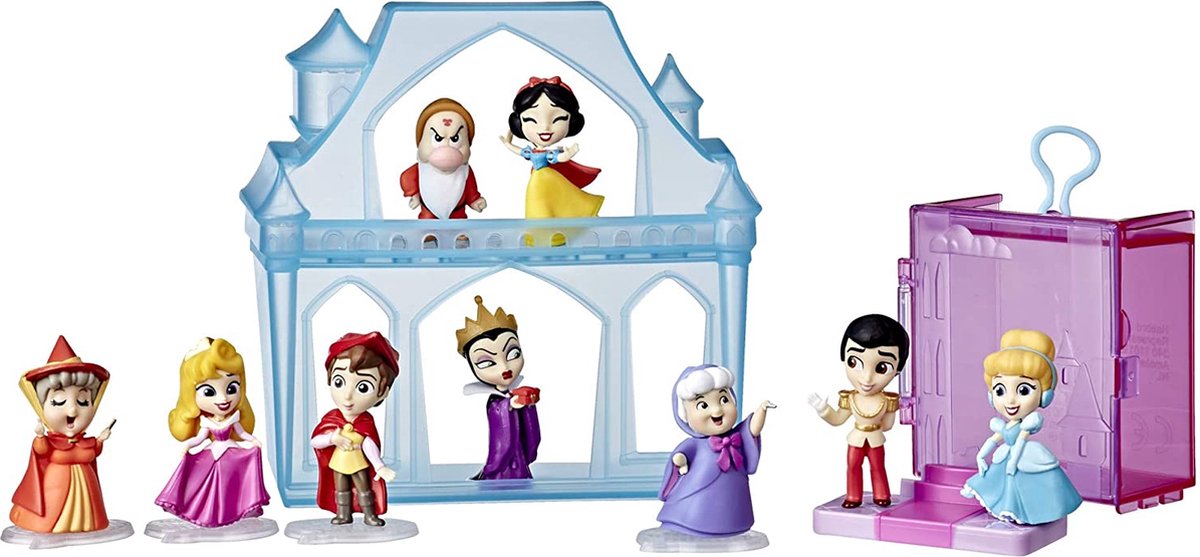 Disney Princess Comics Adventure - Discoveries Collection - Poppenset met 9 figuren - Bases - Display-Castle en Case -