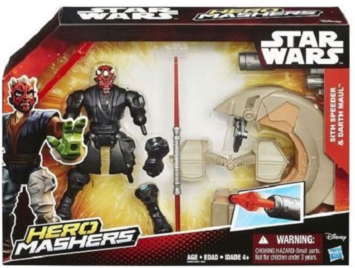 Hasbro Star Wars Mashers B3832 Sith Speeder & Darth Maul Figuur (B3831)