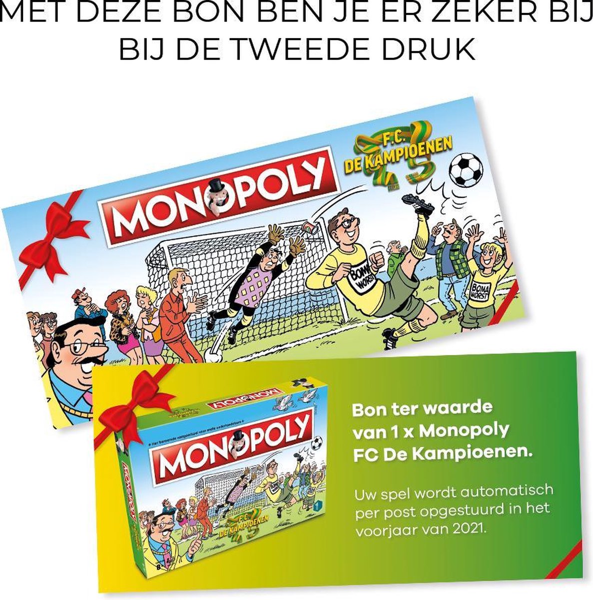 Kampioenenbon herdruk Monopoly FC De Kampioenen