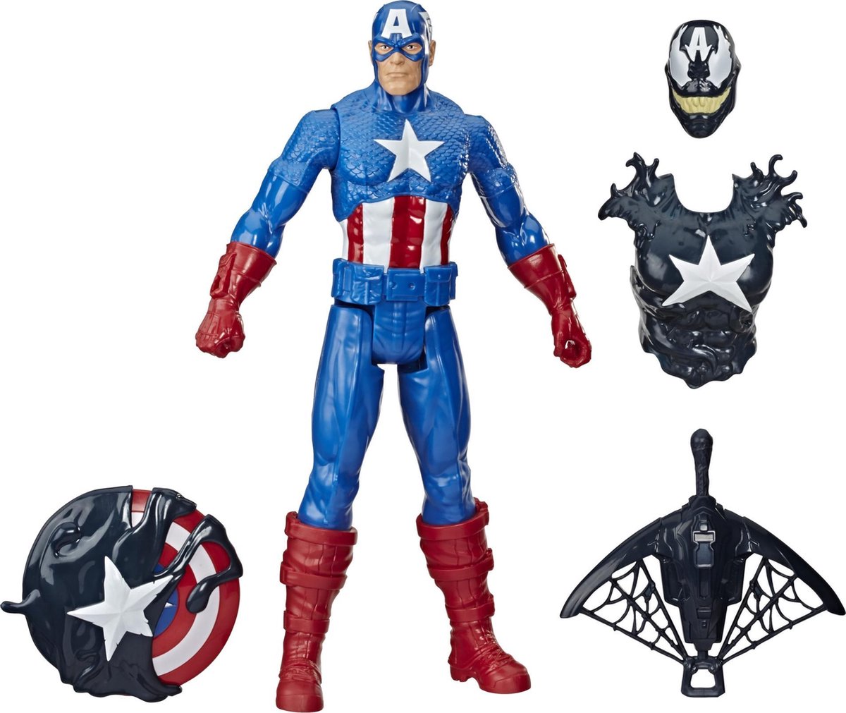 MARVEL Titan Hero Series Spiderman Maximum Venom - Captain America-actiefiguur