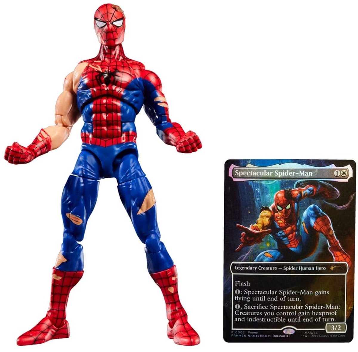 Marvel Legends Magic: The Gathering Action Figure Battle-Damaged Spider-Man (plus Exclusive Foil Card) 15 cm