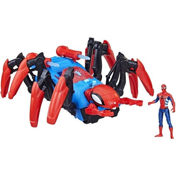 Marvel Spider-Man Spider Battle Vehicle, superheldenspeelgoed voor kinderen, lanceert water en projectielen, vanaf 4 jaa