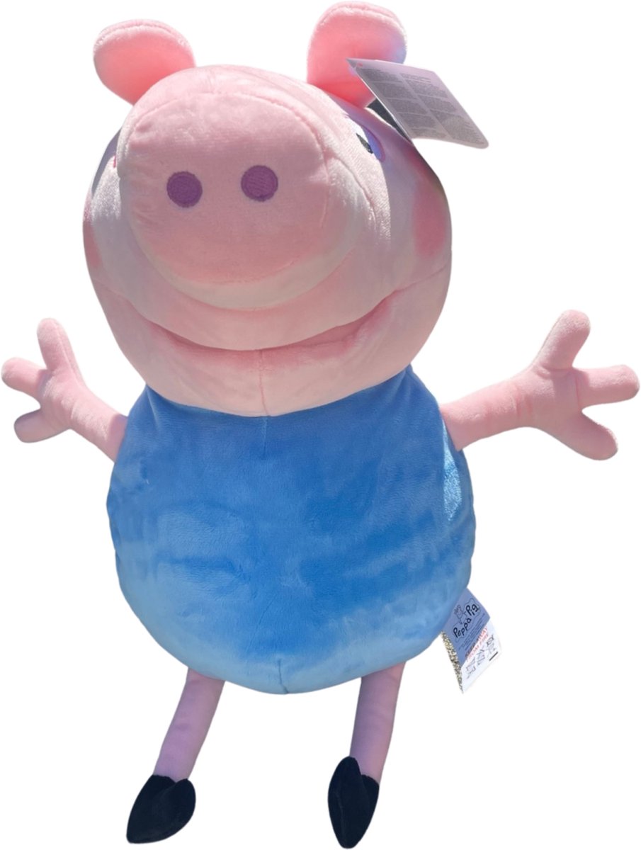 Peppa Pig Handpop Knuffel George 50cm - blauw