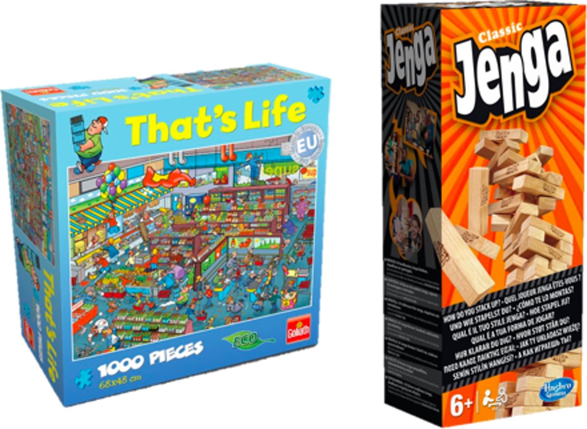 Spel/Puzzelvoordeelset Thats Life Supermarkt & Jenga