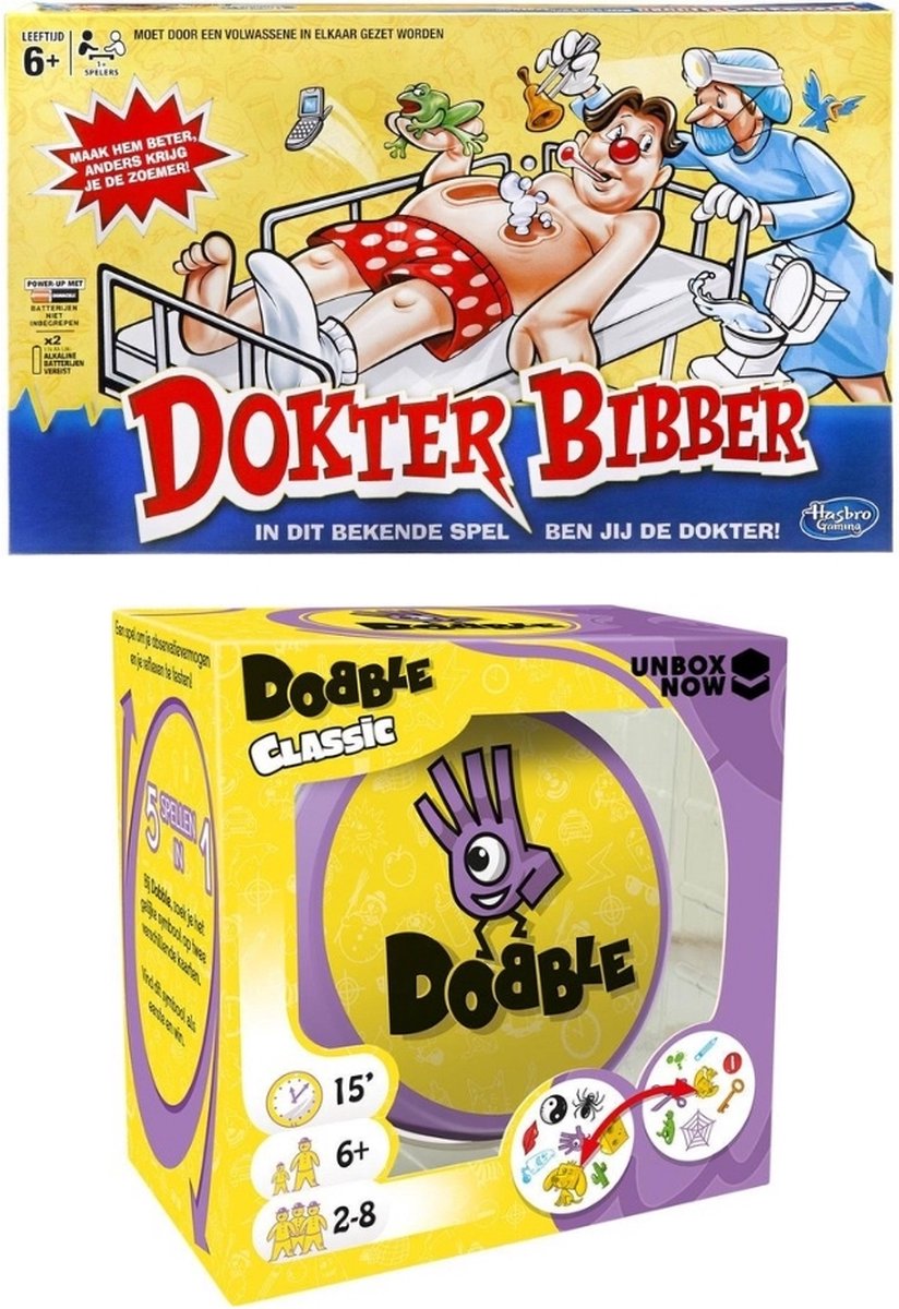 Spellenbundel - 2 Stuks - Dokter Bibber & Dobble Classic