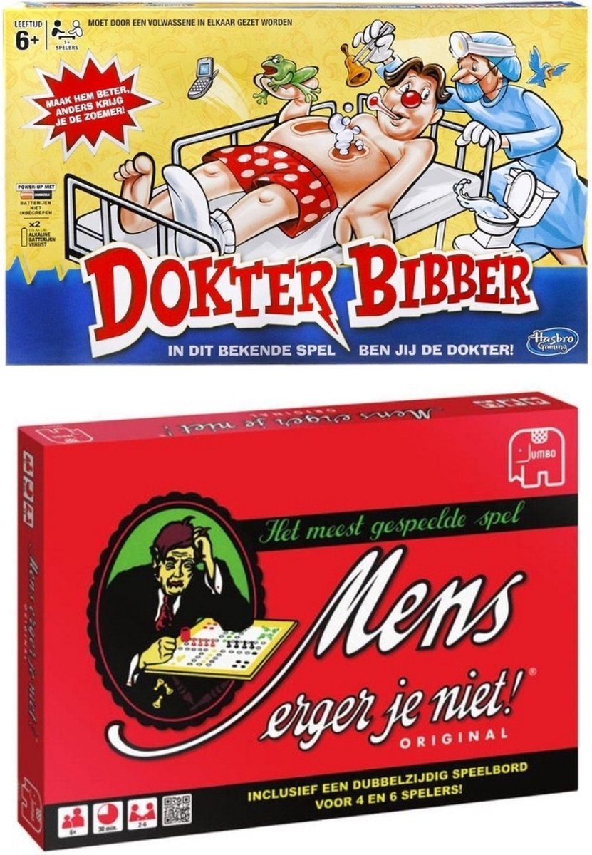 Spellenbundel - 2 Stuks - Dokter Bibber & Mens Erger Je Niet