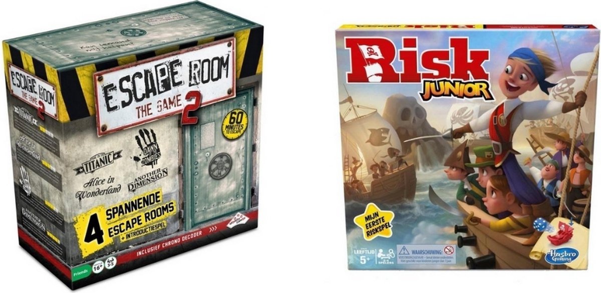 Spellenbundel - 2 Stuks - Escape Room 2 & Risk Junior