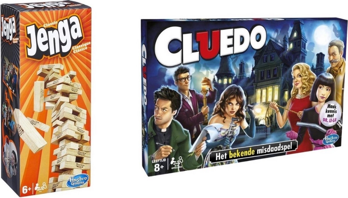 Spellenbundel - 2 Stuks - Jenga & Cluedo