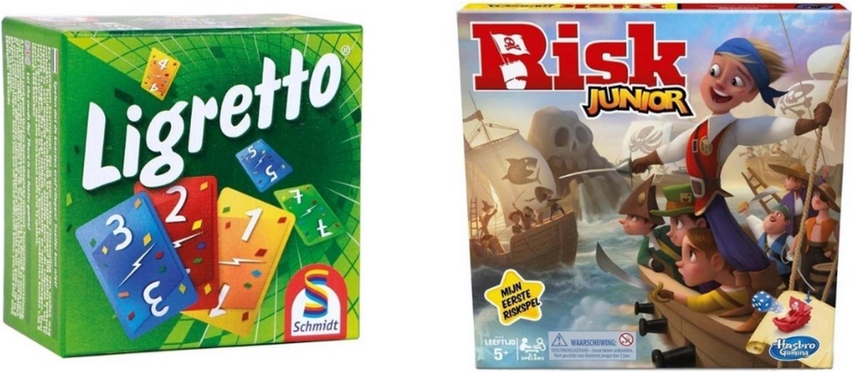 Spellenbundel - 2 Stuks - Ligretto Groen & Risk Junior