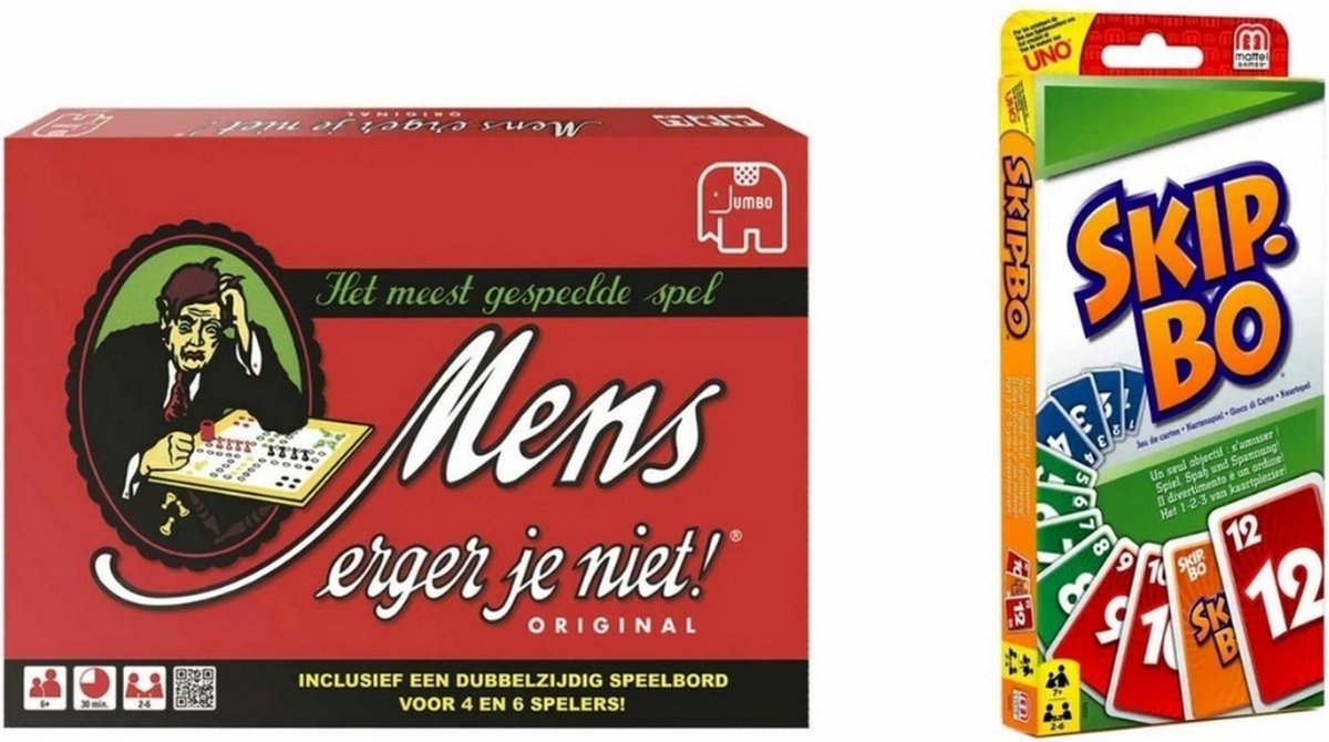 Spellenbundel - 2 Stuks - Mens Erger Je Niet & Skip-Bo