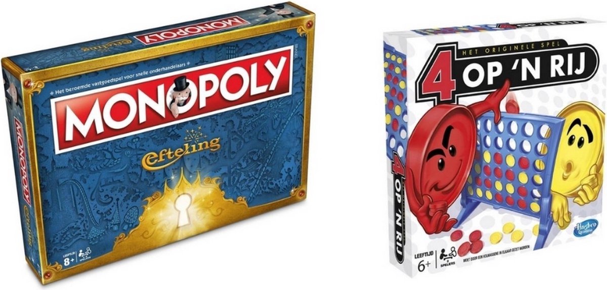 Spellenbundel - 2 Stuks - Monopoly Efteling & Vier op n Rij