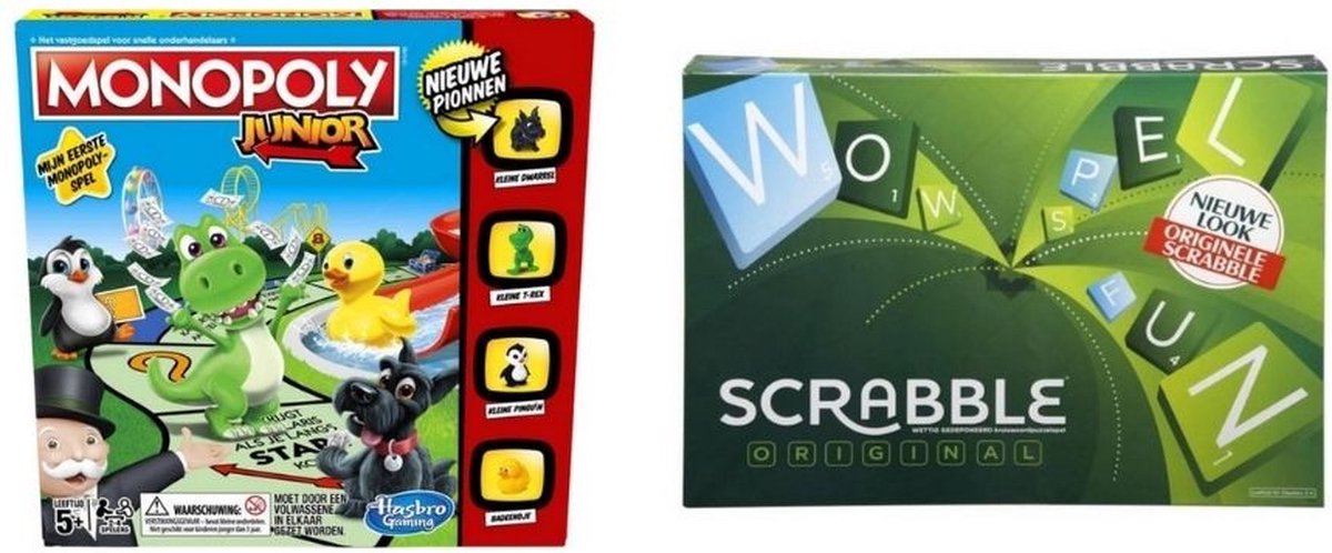 Spellenbundel - 2 Stuks - Monopoly Junior & Scrabble Original