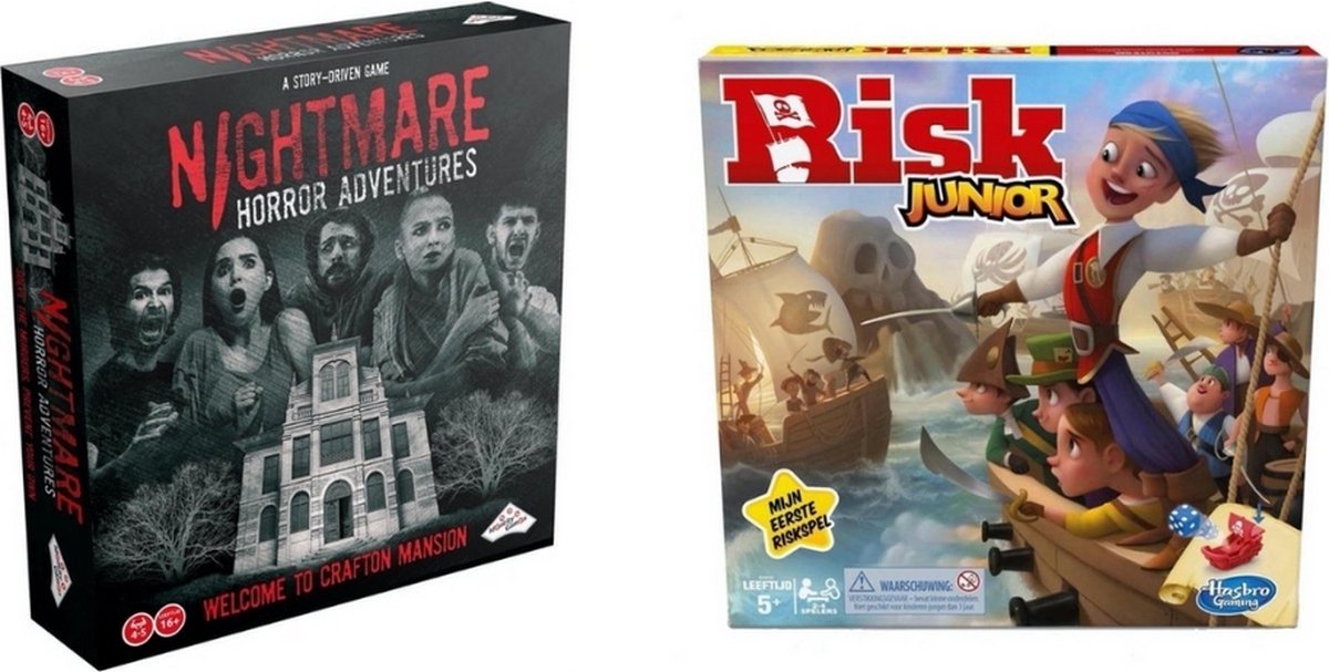 Spellenbundel - 2 Stuks - Nightmare Horror Adventures & Risk Junior