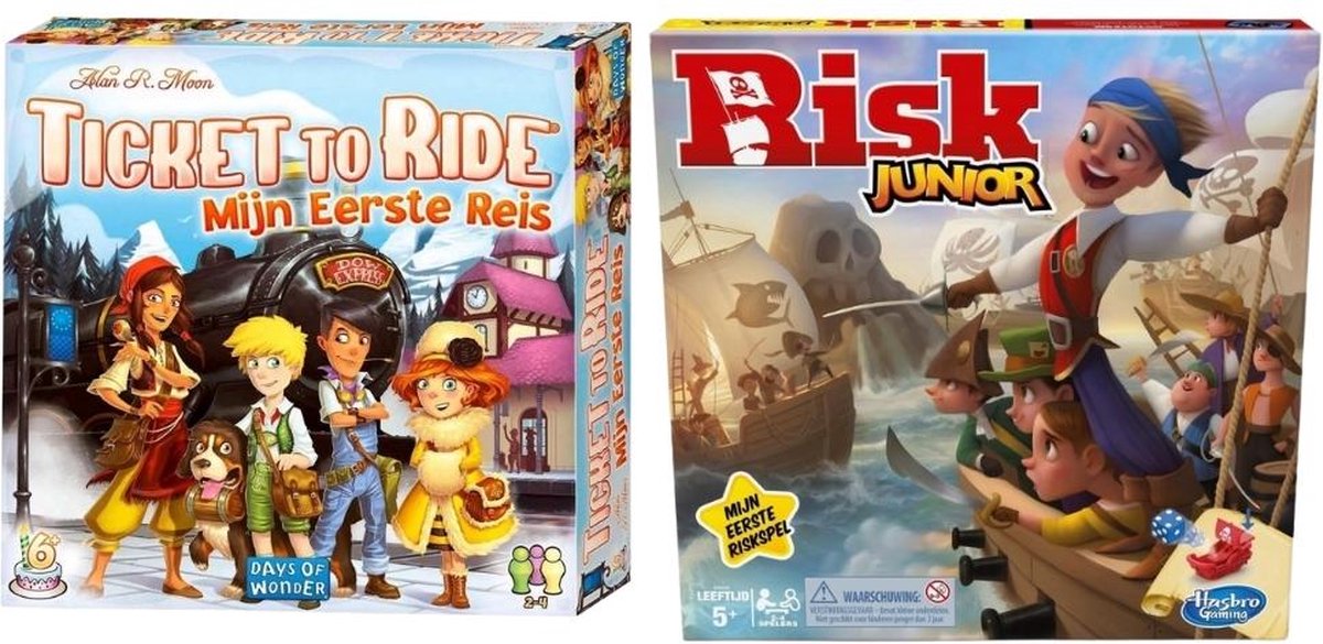 Spellenbundel - 2 Stuks - Ticket To Ride Mijn Eerste Reis & Risk Junior