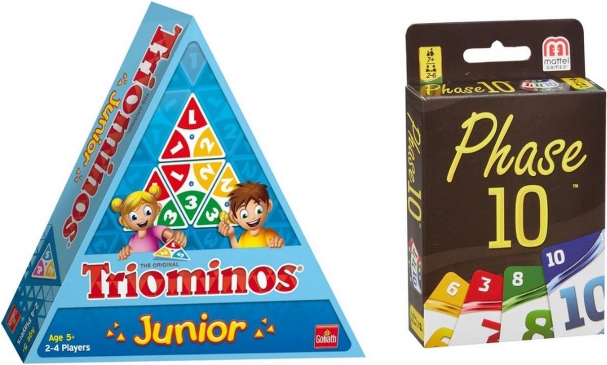 Spellenbundel - 2 Stuks - Triominos Junior & Phase 10