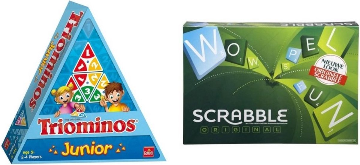 Spellenbundel - 2 Stuks - Triominos Junior & Scrabble Original