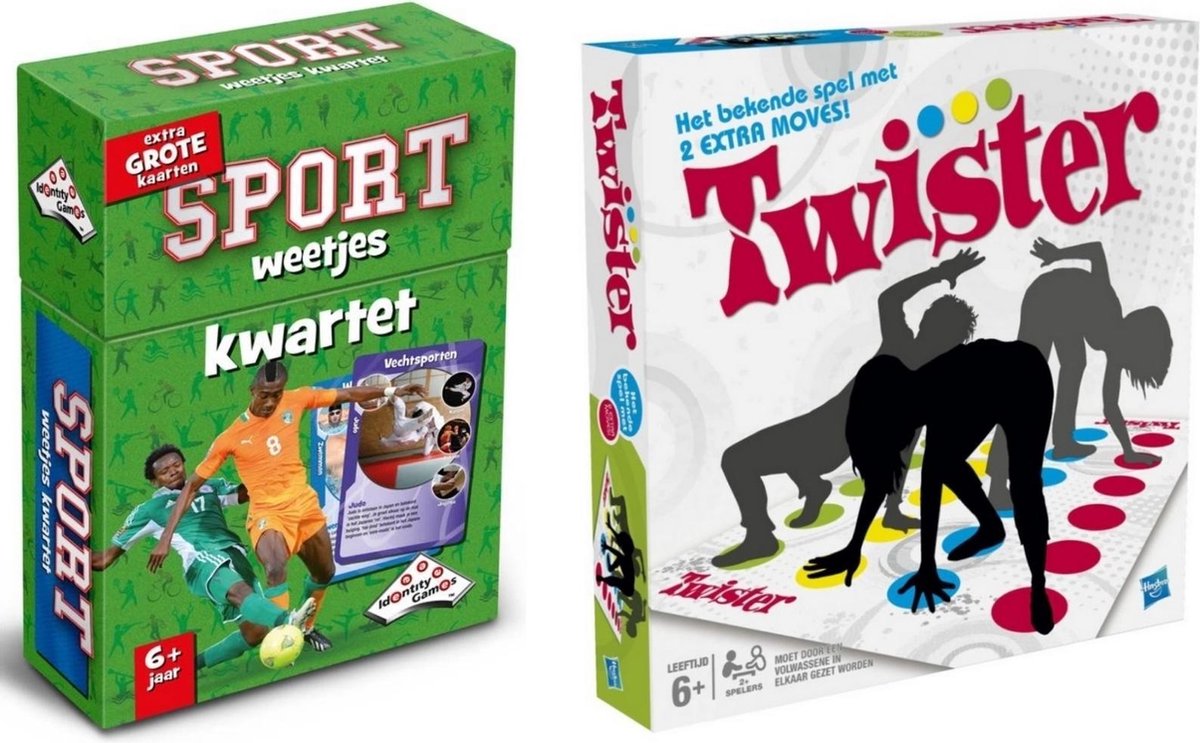 Spellenbundel - Bordspel - 2 Stuks - Kwartet Sport Weetjes & Hasbro Twister