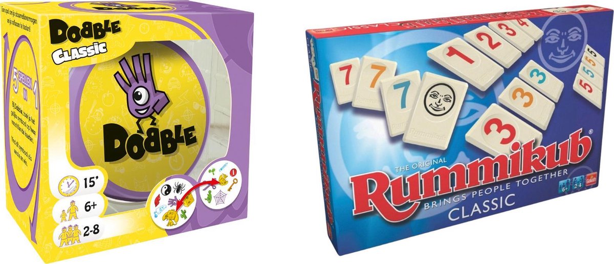 Spellenbundel - Bordspellen - 2 Stuks - Dobble Classic & Rummikub