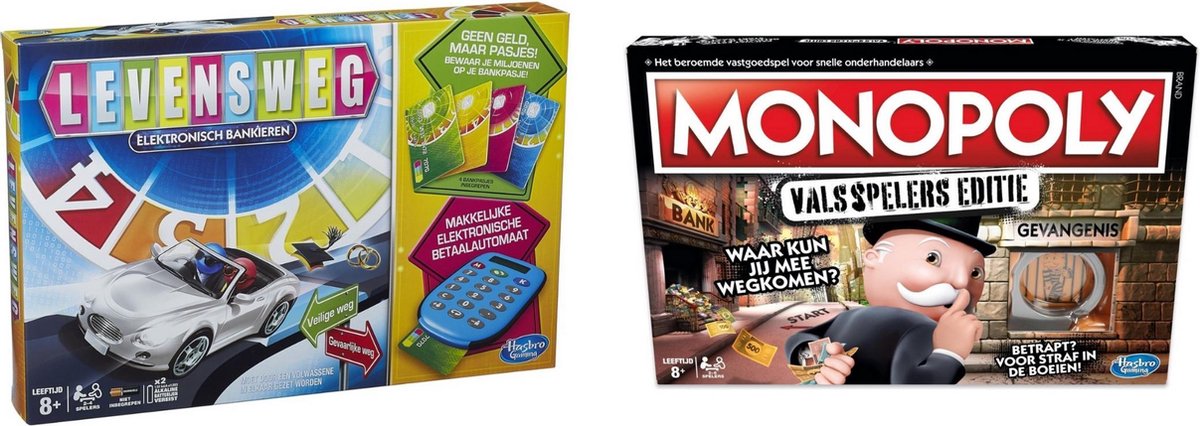 Spellenbundel - Bordspellen - 2 Stuks - Levensweg Elektronisch Bankieren & Monopoly Valsspelerseditie