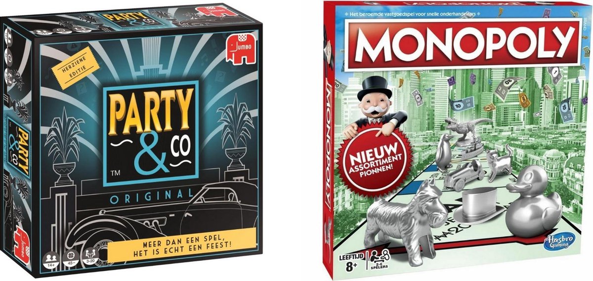 Spellenbundel - Bordspellen - 2 Stuks - Party&Co & Monopoly Classic