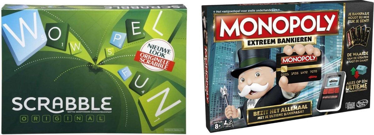 Spellenbundel - Bordspellen - 2 Stuks - Scrabble Original & Monopoly Extreem Bankieren