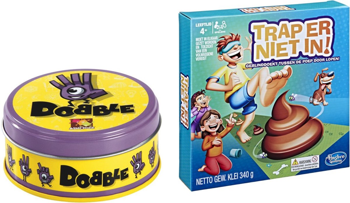 Spelvoordeelset Dobble classic - kaartspel & Trap er niet in! - Kinderspel