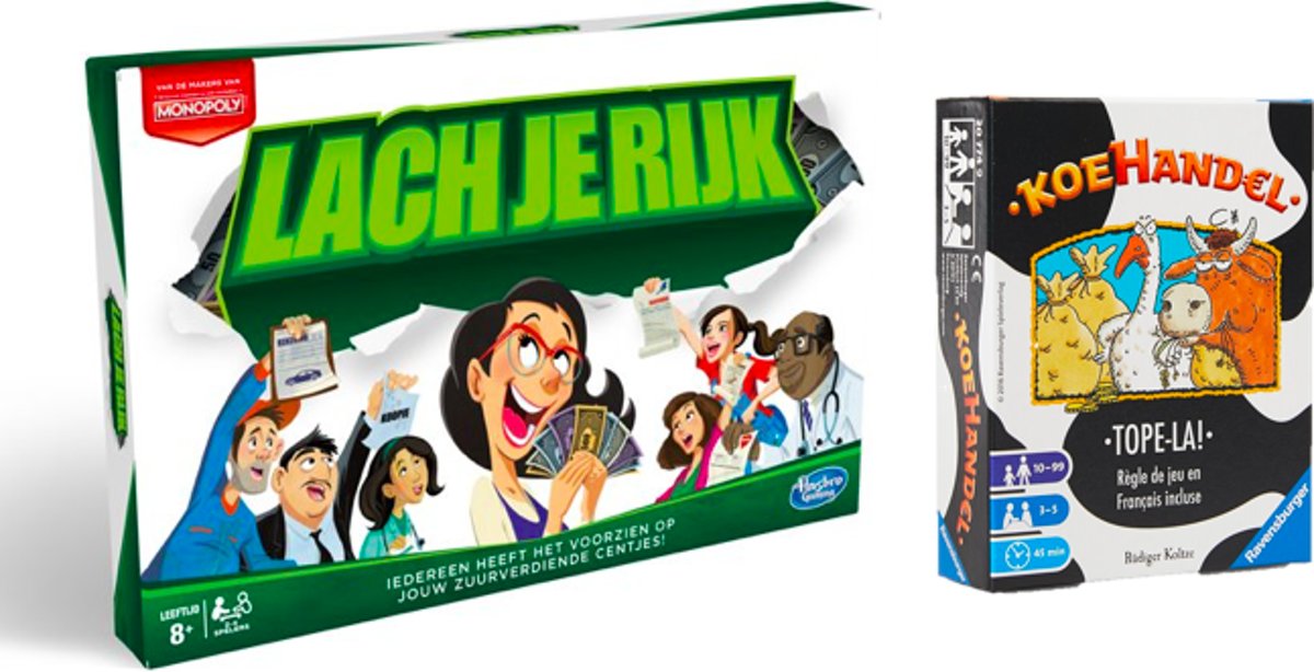 Spelvoordeelset Lach je Rijk - Bordspel & Ravensburger Koehandel