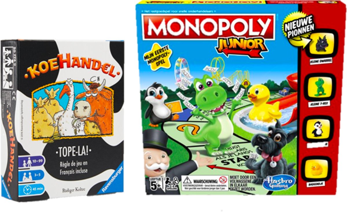 Spelvoordeelset Ravensburger Koehandel & Monopoly Junior - Bordspel