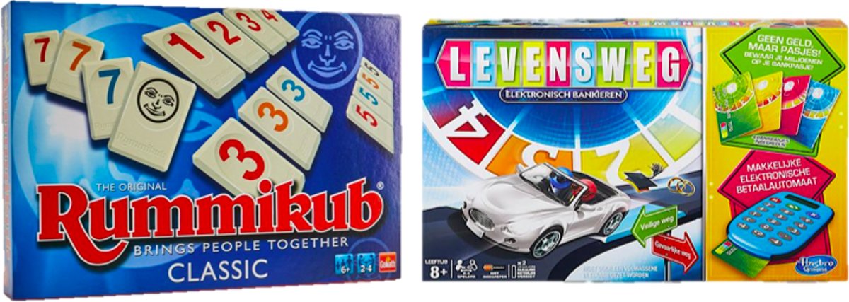 Spelvoordeelset Rummikub Original - Gezelschapsspel & Levensweg Elektronisch Bankieren - Bordspel