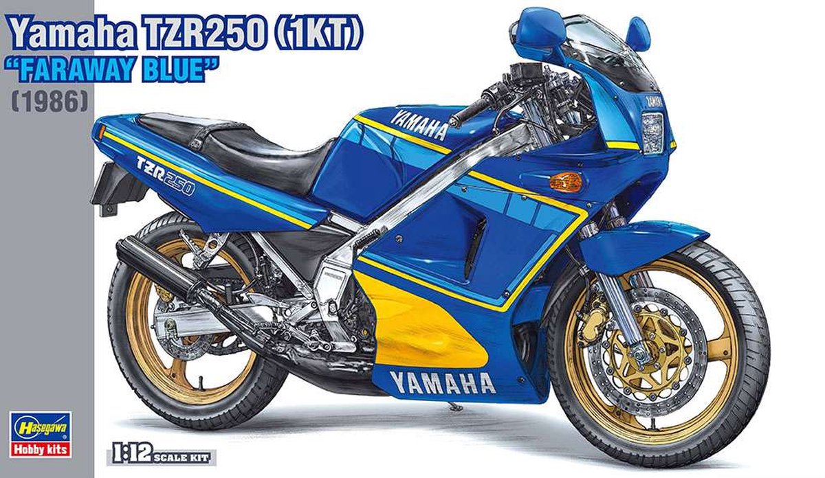 1:12 Hasegawa 21737 Yamaha TZR250 1KT Faraway Blue Motor Plastic kit