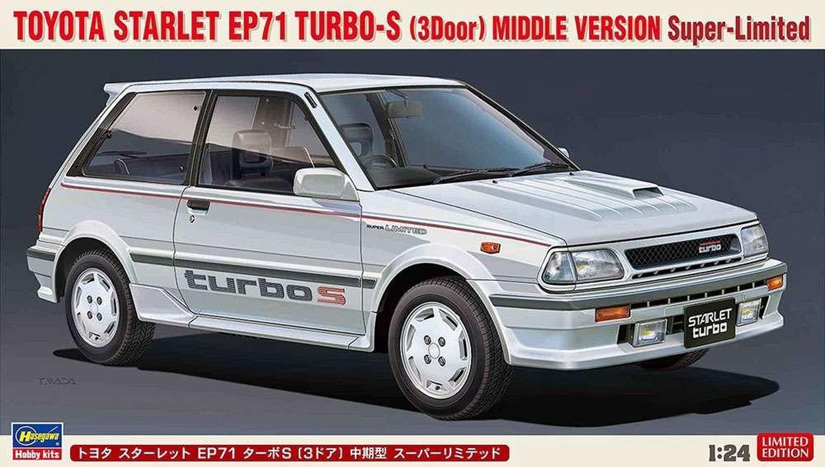 1:24 Hasegawa 20508 Toyota Starlet EP71 Turbo 3 door Mid. Version Plastic kit