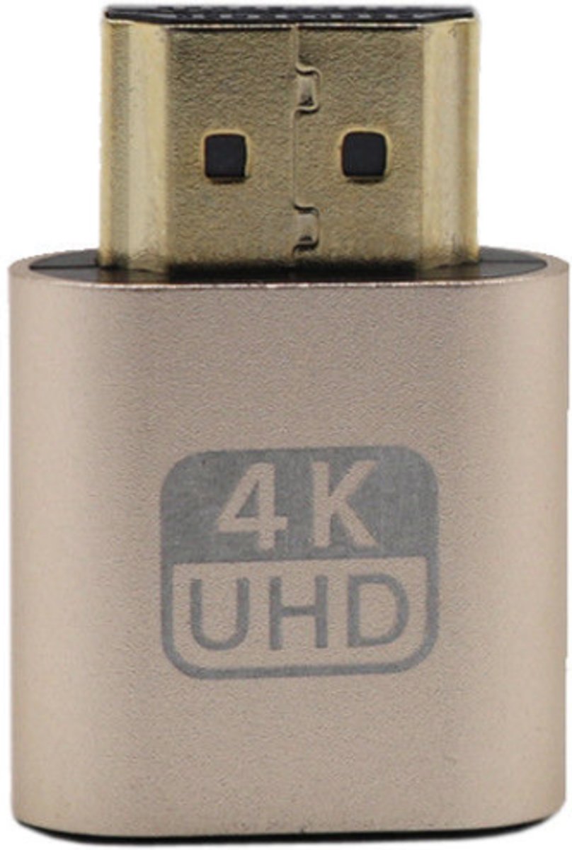 HDMI Dummy Plug 1.4 DDC EDID 4K Display Emulator Virtual Display Adapter - goud