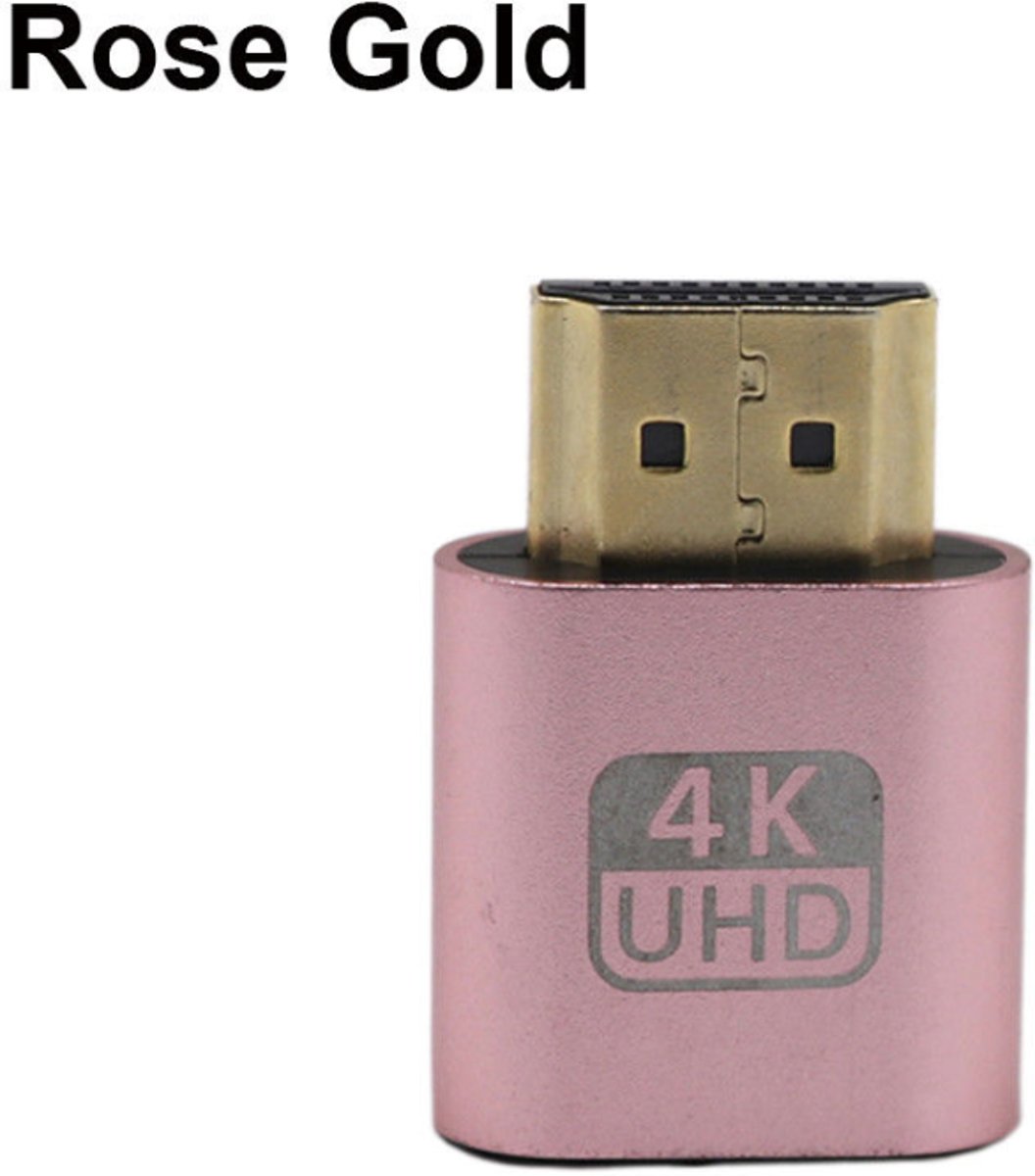 HDMI Dummy Plug 1.4 DDC EDID 4K Display Emulator Virtual Display Adapter - rose goud