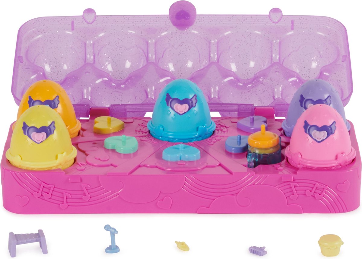 Hatchimals Alive - Eirendoos-speelset met 5 minifiguren in eieren die zelf uitkomen 11 accessoires