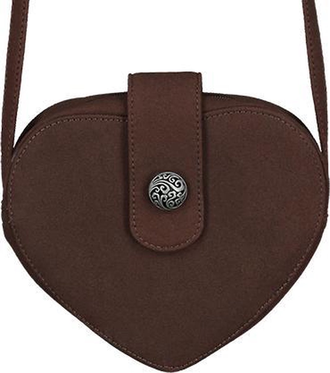 Dirndl tasje hartvorm donkerbruin