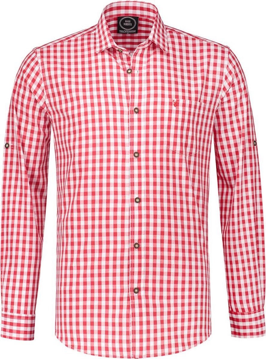 Oktoberfest overhemd rood-wit geruit 100% katoen - maat 3XL