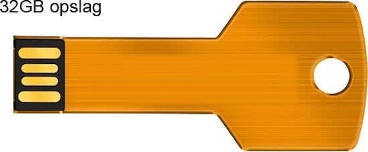 Memory stick sleutelvorm 32GB Oranje-Goud / USB 2.0 flashdrive / USB-stick