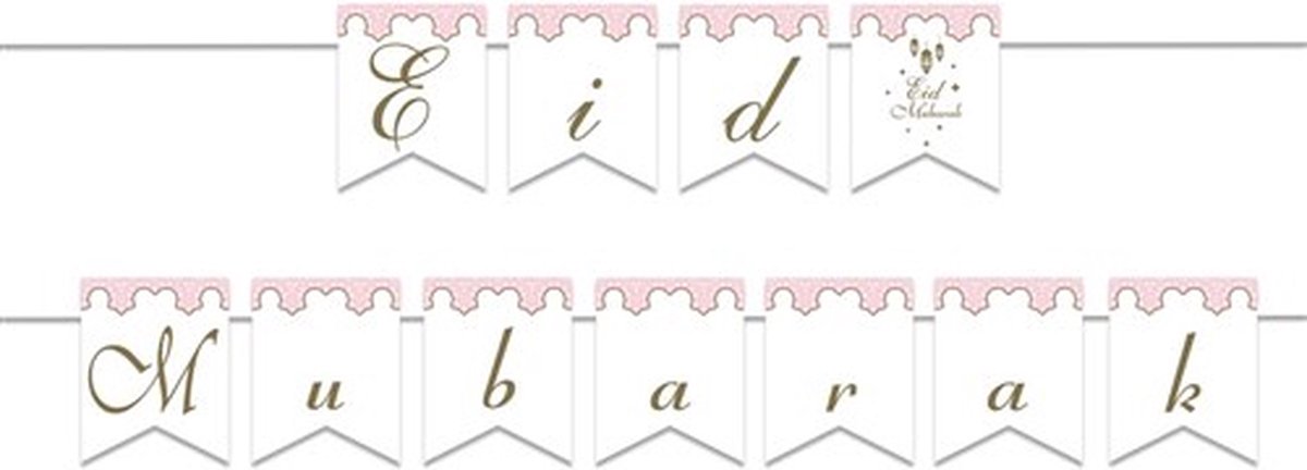 Eid Mubarak - Letterslinger roze - Sierletters